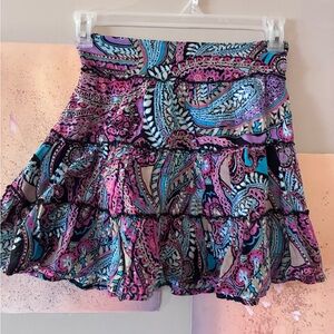 Lei Purple and Multicolor Patterned Skirt